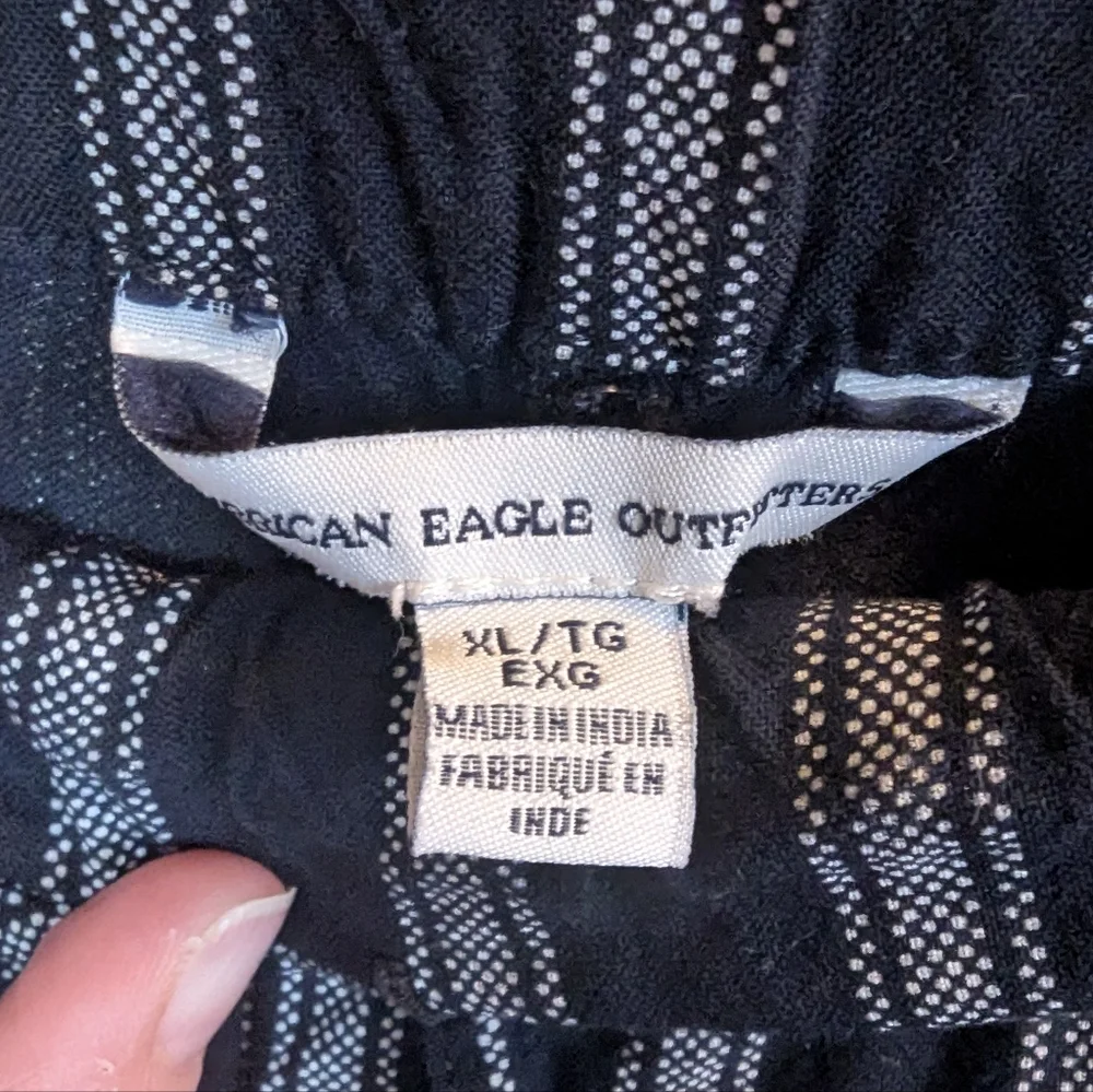 American Eagle Outfitters Black and White Striped Pants